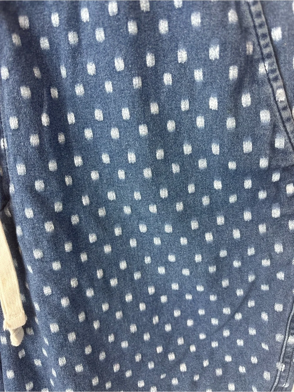 Old Navy Men’s Size S Blue Denim-Style Drawstring Shorts White Dots